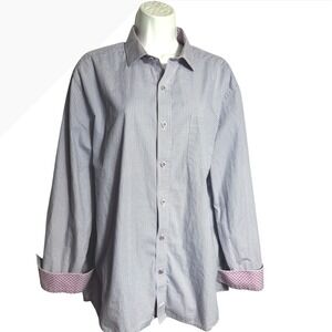 Johnston & Murphy Shirt Size XL Pink & Blue Pattern Button Down Dress Shirt 💙🩷